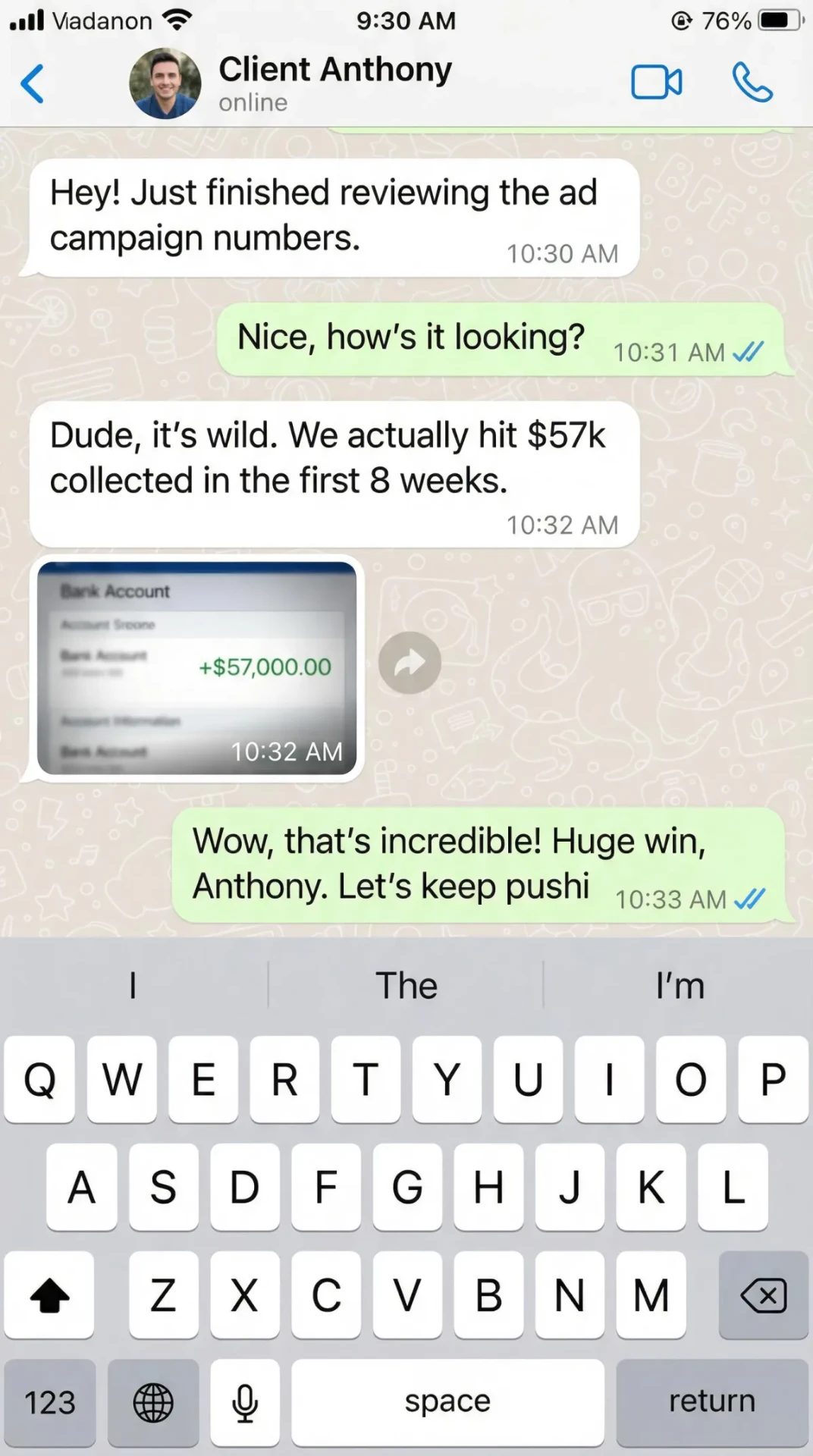 Alex Johnson booked $27,000 in jobs in 3 weeks and earned a 5-star review.